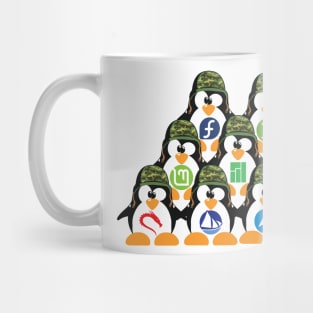 Linux Tux Penguin Army distro Logo T-shirt Mug